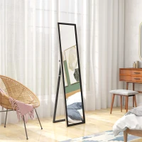 HOMCOM Glitter Frame Full-Length Mirror - Black(m-9)