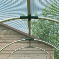 Outsunny 360 x 120cm Galvanised Steel Fruit Cage, Plant Protection Tent with Zipped Door, Green(m-9)
