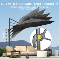 Outsunny 3 x 3m Overhanging Cantilever Parasol - Black(m-5)