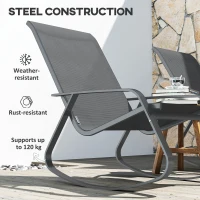 Outsunny Rocking Garden Chair - Grey(m-7)