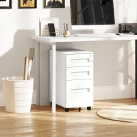 Vinsetto Three-Drawer Steel Filing Cabinet - White(m-9)