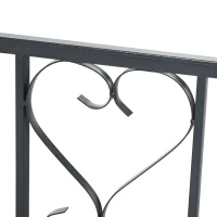 Outsunny Outdoor Garden Arch with Double Gates, Metal Garden Arbor for Climbing Plants, Roses, Vines, Wedding Arch for Outdoor, 114L x 50W x 206H cm, Dark Grey(m-9)