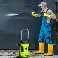 Outsunny 1800W 150-Bar Pressure Washer, with Adjustable Nozzle - Green(m-2)