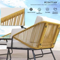 Outsunny Four-Piece Rattan Strong Panel Outdoor Sofa Set - Natural(m-5)