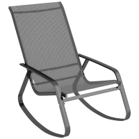 Outsunny Rocking Garden Chair - Grey(m-10)
