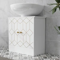 HOMCOM Under Sink Bathroom Cabinet, Under Sink Cabinet with Adjustable Shelf and Open Compartment for Basin with or without Pedestal, 60 x 30 x 60cm, White(m-9)