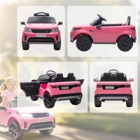 AIYAPLAY Land Rover Discovery Licensed 12V Kids Electric Car with Remote, 4 Wheel Suspension, Slow Start, Lights, Music, Pink(m-9)