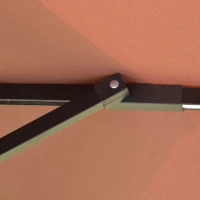 Outsunny 3m LED Light Overhanging Parasol - Coffee(m-8)