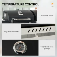 Outsunny Dual Fuel BBQ Grill - Black(m-6)