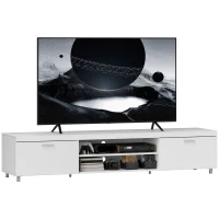 HOMCOM Modern TV unit Cabinet Entertainment Centre for TVs up to 90" w/ Cabinet Shelf for Living room Bedroom White(m-10)