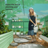 Outsunny 13 x 9.8ft Walk-In Polytunnel Greenhouse - Green(m-9)
