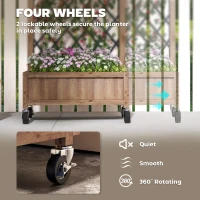 Outsunny Wooden Planter, with Metal Trellis - Brown/Black(m-6)