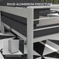 Outsunny Five-Piece Aluminium Garden Sofa Set, with Glass-Top Table - Grey(m-5)