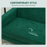 HOMCOM Two-Seater Velvet-Feel Sofa - Green(m-5)