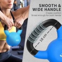 HOMCOM Kettlebell, 8kg Kettle Bell with Non-Slip Handle for Home Gym Weight Lifting and Strength Training, Blue(m-4)