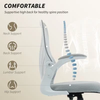 HOMCOM Mesh Office Chair with Foldable Backrest - Light Grey(m-5)
