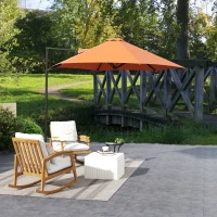 Outsunny 2.5m Rotating Cantilever Parasol - Orange(m-9)