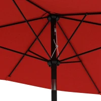 Outsunny 2 x 3 m Rectangular Parasol Umbrella - Red(m-9)