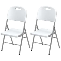 Outsunny Set of Two Foldable Outdoor Chairs - White(m-11)