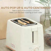 HOMCOM 1.7L 3000W Fast Boil Kettle & 2 Slice Toaster Set, Kettle and Toaster Set with Auto Shut Off, Browning Controls, Beige(m-6)