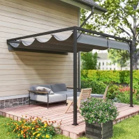 Outsunny 3 x 3 m Pergola, with Sliding Canopy - Grey(m-7)