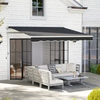 Outsunny Garden Retractable Awning - Black(m-2)