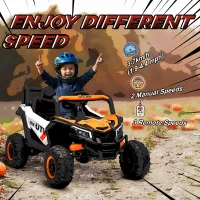 AIYAPLAY 12V Kids Ride On Car with Remote Control, Kids Electric Car with Suspension System, Music, for Ages 3-5 Years, Orange(m-5)