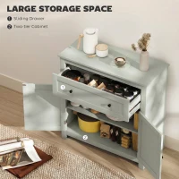 HOMCOM Sideboard Storage Cabinet, Modern Kitchen Cupboard with Adjustable Shelf, Drawer and Double Doors, Green(m-4)