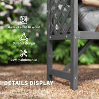 Outsunny Garden Bench, Wooden Garden Arbour with Seat for Vines/Climbing Plants, Grey(m-5)