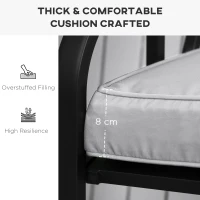 Outsunny 2 Seater Garden Bench Cushion -Light Grey(m-7)