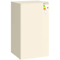 HOMCOM Under Counter Fridge, 91L Small Fridge with Chiller Box, Removable Shelf, Reversible Door, Adjustable Legs, Mini Refrigerator, Beige(m-1)