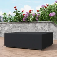 Outsunny 600D Oxford Outdoor Garden Furniture Sofa Set Cover, Waterproof Anti-UV Rattan Sun Lounger Protection Protector Cover, 225L x 210W x 70Hcm, Black(m-7)