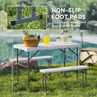Outsunny Three-Piece Folding Picnic Table and Bench Set - White(m-5)