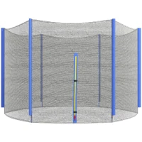 SPORTNOW 8ft Trampoline Net Replacement with 6 Plastic Pole Covers, Weather-Resistant Trampoline Netting Replacement with Zipped Entrance, Poles Not Included, Blue(m-11)