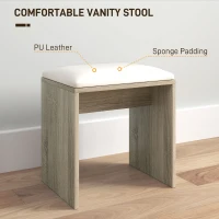 HOMCOM Dressing Table and Stool Set, with Storage - Wood-Effect(m-7)