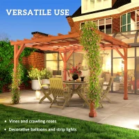 Outsunny 3.3 x 3.3 m Wooden Pergola Kit, Graden Pergola Gazebo Grape Trellis with Stable Structure for Climbing Vines, Flowers(m-6)