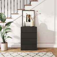 HOMCOM Chest of Drawers, 4-Drawer Storage Cabinets, Modern Dresser, Storage Drawer Unit for Bedroom(m-6)
