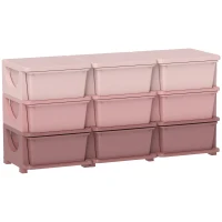 HOMCOM Kids Storage Unit, with Nine Drawers - Pink(m-10)