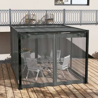 Outsunny 3 x 4m Aluminium Frame Pergola, with Retractable Roof - Dark Grey(m-7)
