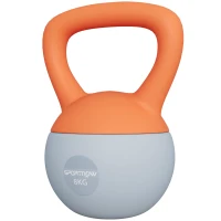 SPORTNOW 8KG Soft Kettlebell, Kettlebell with Non-Slip Handle for Home Gym, Weight Lifting, Strength Training, Orange/Grey(m-11)