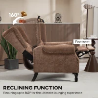 HOMCOM 150° Reclining Vintage Armchair, with footrest - Brown(m-4)