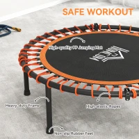 HOMCOM Mini Round Steel Frame Trampoline w/ Adjustable Handle, Orange(m-6)