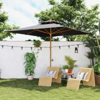 Outsunny 3 m Square Garden Parasol - Black(m-9)