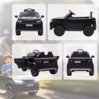 AIYAPLAY Land Rover Discovery Licensed 12V Kids Electric Car with Remote, 4 Wheel Suspension, Slow Start, Lights, Music, Black(m-9)