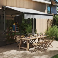 Outsunny 2.5 x 2m Electric Awning with Remote Controller, Aluminium Frame DIY Retractable Awning, UV30+ Sun Shade Canopy for Garden Patio Deck Door Window, Light Grey(m-2)