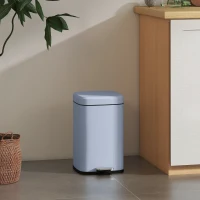 HOMCOM 20L Modern Boxy Metal Home Kitchen Bin - Light Blue(m-2)
