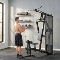 SPORTNOW Multi Gym with Adjustable Seat and Back, All in One Home Gym Machine with 45kg Weight Stack for Full Body Strength Training(m-8)