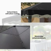 Outsunny 3 x 3cm Adjustable Height Pop-Up Gazebo, with Bag - Black(m-7)