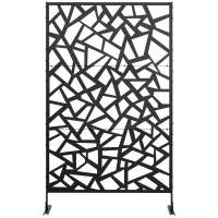 Outsunny Freestanding Garden Partition Screen Metal Decorative Outdoor Divider with Expansion Screws for Garden Patio Deck(m-7)