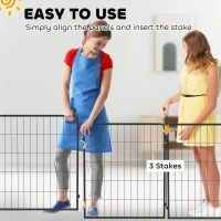PawHut Two-Piece Dog Pen Expansion Pack for Medium Dogs, 80cm Tall Animal Pen with Three Connecting Stakes(m-5)